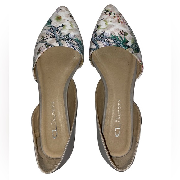 CL by Laundry Dress Flats Botanical Floral/WHT SZ 7-1/2M - Picture 2 of 4